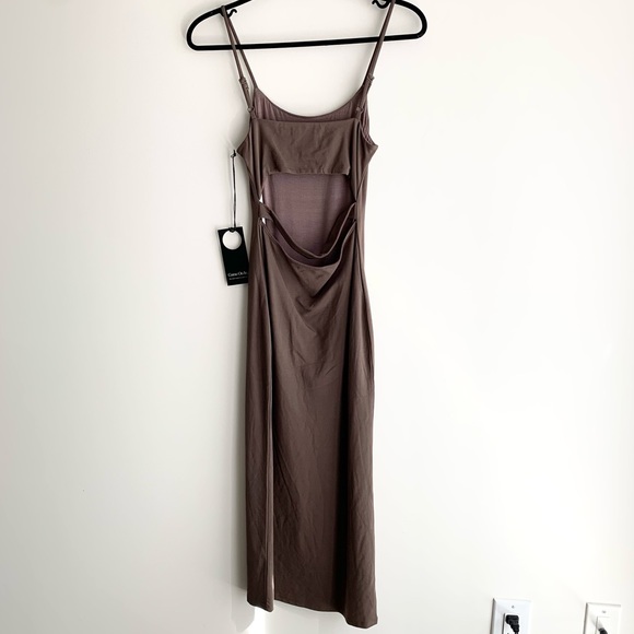 Revolve Privacy Please Elliot Midi Slip Dress Green Cut out Open Back Size Small - Picture 16 of 17